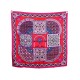 NEUF FOULARD HERMES CIELS BYZANTINS JULIA ABADIE CARRE 90 SOIE FUSHIA SCARF 495€