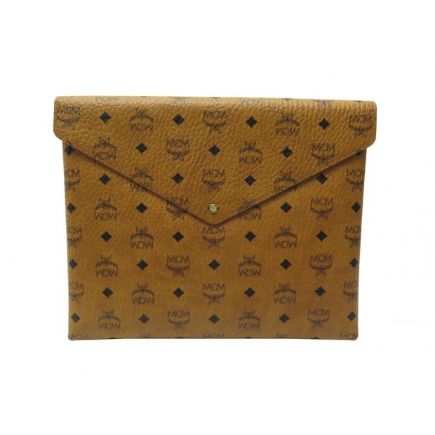 NEUF SAC MCM POCHETTE A MAIN TOILE MONOGRAMMEE VISETOS CANVAS POUCH HANDBAG 470€