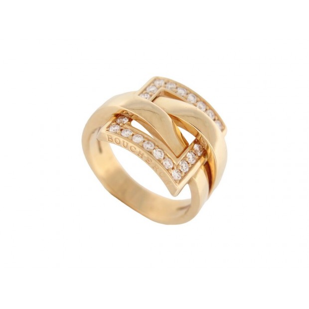 BAGUE BOUCHERON DECHAINEE EN OR JAUNE 18K DIAMANTS 0.42CT 53 GOLDEN RING 8800€