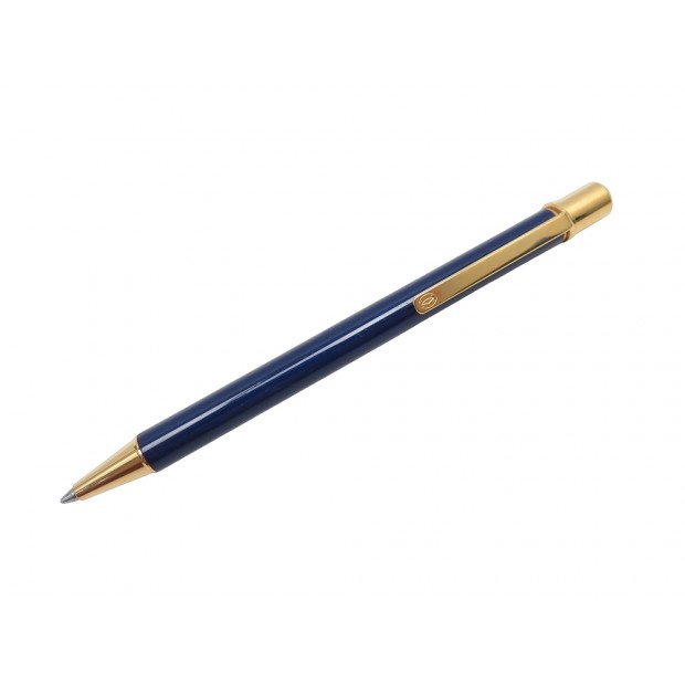 STYLO BILLE MUST DE CARTIER EN LAQUE BLEUE BALLPOINT BLUE LACQUER ECRIN PEN 365€