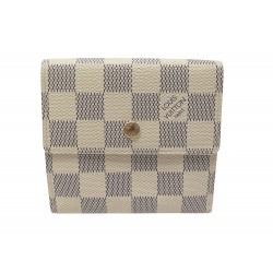 NEUF PORTEFEUILLE LOUIS VUITTON ELISE TRIFOLD EN TOILE DAMIER AZUR WALLET 550€