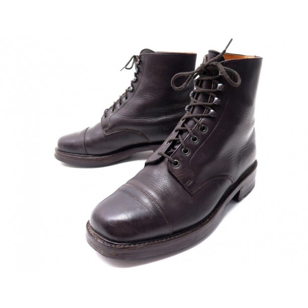 CHAUSSURES PARABOOT BOTTILLONS RANGERS 8 41 CUIR MARRON BOTTINES SHOES 600€