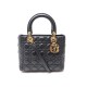 SAC A MAIN CHRISTIAN DIOR LADY PM 24 CM BANDOULIERE CUIR NOIR 