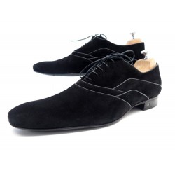 CHAUSSURES LOUIS VUITTON 09.5 43.5 RICHELIEU DAIM VEAU VELOURS NOIR SHOES 850€