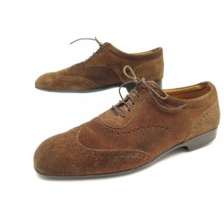 CHAUSSURES JM WESTON 607 6E 40.5 RICHELIEU BOUT FLEURI EN DAIM MARRON SHOES 650€