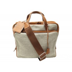 SAC A MAIN HERMES CALECHE EXPRESS 12H EN TOILE H ET CUIR BARENIA BANDOULIERE BAG