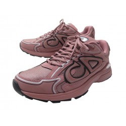 NEUF CHAUSSURES BASKETS DIOR B30 3SN279ZRD 42 TOILE CUIR ROSE SNEAKERS SHOE 950€