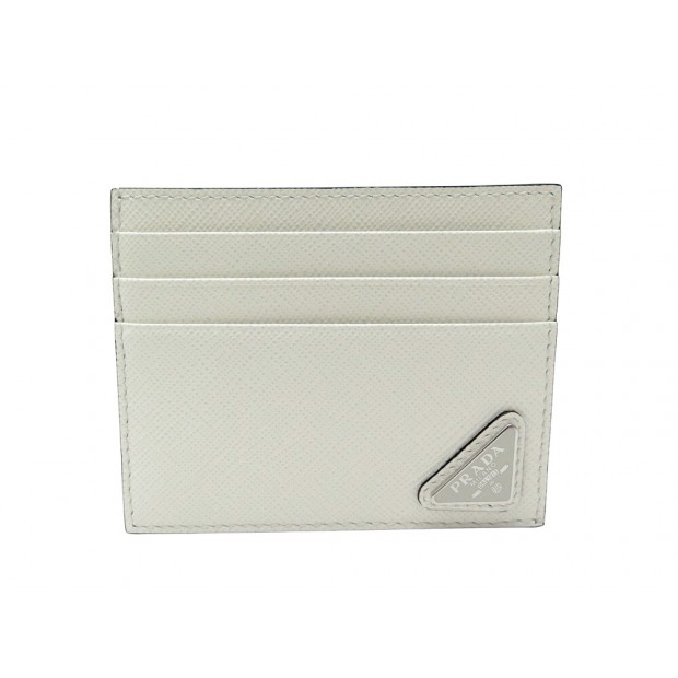 NEUF PORTE CARTES PRADA CUIR SAFFIANO 2MC223 BLANC LEATHER CARD HOLDER 290€