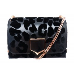 SAC A MAIN JIMMY CHOO LOCKETT EMBROIDERED LEOPARD VELVET HAND BAG PURSE 1400€