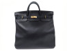 sac a main hermes haut a courroies hac 45 en cuir bleu
