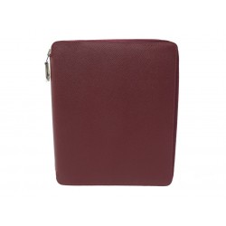 NEUF ETUI POUR IPAD HERMES COUVERTURE E-ZIP EN CUIR EPSOM BORDEAUX NEW COVER