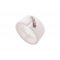 BAGUE CHAUMET LIENS 081956 T52 CERAMIQUE BLANCHE OR BLANC DIAMANTS 0.12 CT 1070€