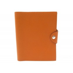 COUVERTURE CAHIER HERMES ULYSSE NEO PM CUIR ORANGE LEATHER NOTEBOOK COVER 510€