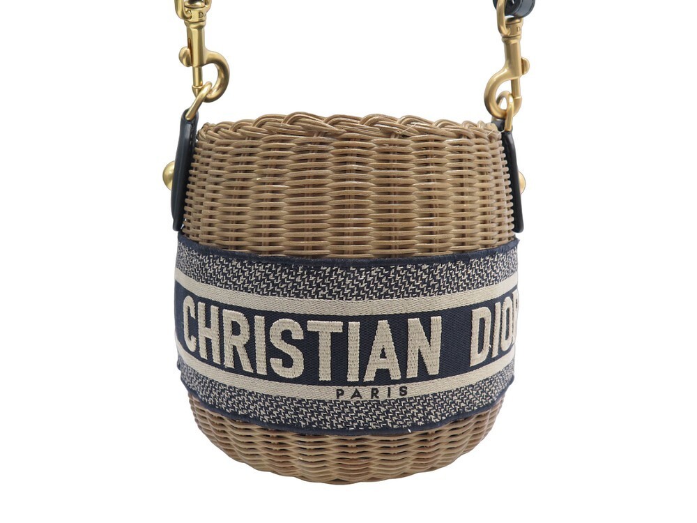sac a main dior wicker bucket paille toile