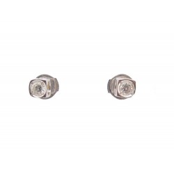 BOUCLES D'OREILLES DINH VAN PUCES LE CUBE MM DIAMANT 808113 OR BLANC 1790€