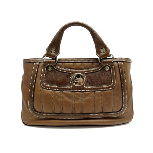 SAC A MAIN CELINE BOOGIE LOGO CALECHE EN CUIR MARRON BROWN HAND BAG PURSE 990€