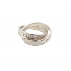 BAGUE TIFFANY & CO CERCLES ENTRELACES 1837 60128382 T 50 ARGENT 925 RING 540€