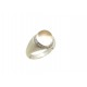 BAGUE MAUBOUSSIN TRANSPARENCE 1355MI T 52 EN OR BLANC & CABOCHON DIAMANTS RING