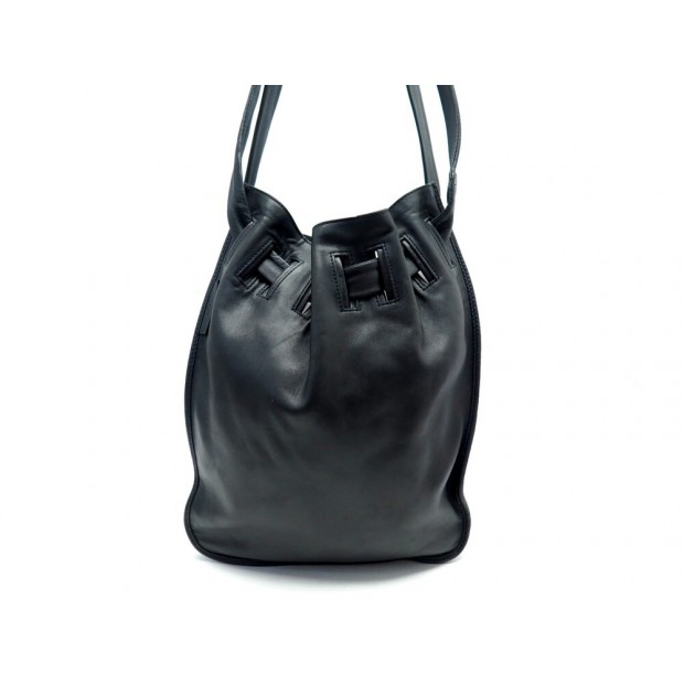 SAC A MAIN GUCCI SEAU 001.4402 EN CUIR NOIR BLACK LEATHER HAND BAG BUCKET 1750€