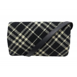 SAC A MAIN BURBERRY TWEED PLAID PORTE EPAULE BICOLORE HAND BAG PURSE 1100€