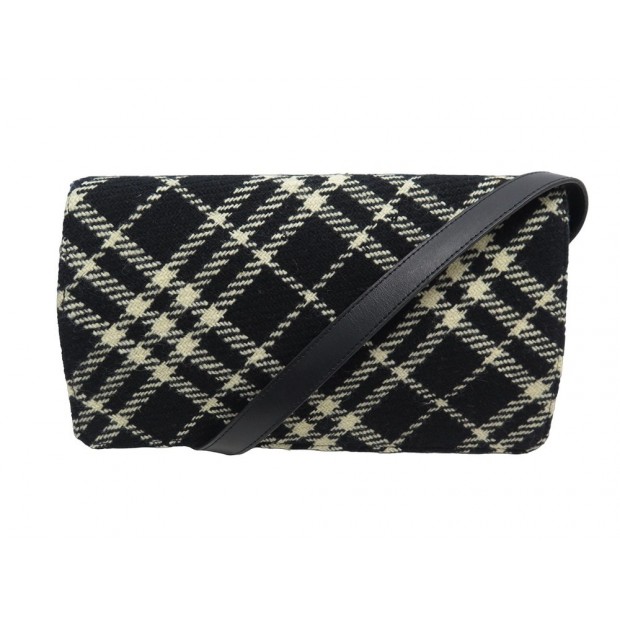 SAC A MAIN BURBERRY TWEED PLAID PORTE EPAULE BICOLORE HAND BAG PURSE 1100€