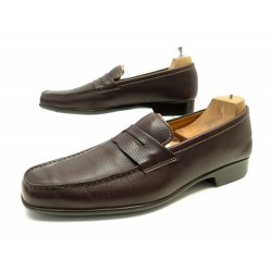 CHAUSSURES JM WESTON MOCASSINS D'ETE 625 8.5D 42.5 EN CUIR MARRON LOAFERS 490€