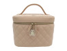 trousse vanity chanel cuir matelasse beige new