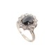 BAGUE MARQUISE T52 SERTIE SAPHIR 1.5CT & 12 DIAMANTS OR BLANC 18K SAPPHIRE RING