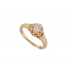 BAGUE EN OR JAUNE 18K 2.7GR SERTIE DIAMANT SOLITAIRE 0.25CT T46 DIAMOND RING