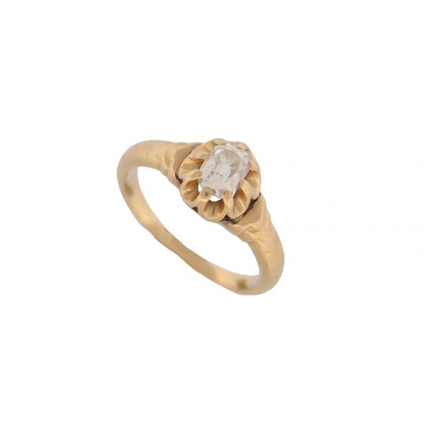 BAGUE EN OR JAUNE 18K 2.7GR SERTIE DIAMANT SOLITAIRE 0.25CT T46 DIAMOND RING