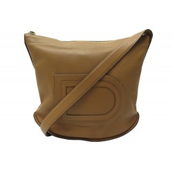 SAC A MAIN DELVAUX PIN BAUDRIER POLO CUIR CAMEL BANDOULIERE HAND BAG PURSE 3000€