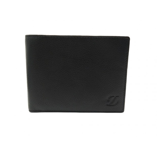 NEUF PORTEFEUILLE ST DUPONT PORTE CARTES LOGO D EMBOSSE CUIR GRAINE WALLET 230€