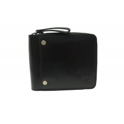 NEUF PORTEFEUILLE ST DUPONT ZIPPE CUIR POINTE DE DIAMANTS CUIR NEW WALLET 400€