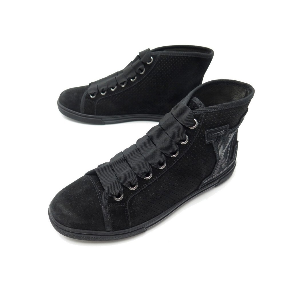 LOUIS VUITTON High Top Suede Sneaker Black