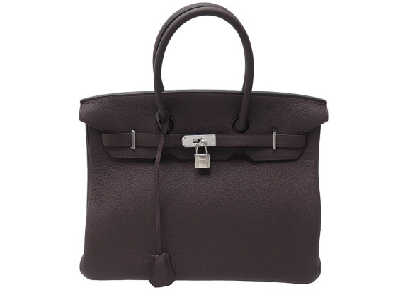  sac a main hermes birkin 35 cuir togo chocolat