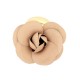 VINTAGE BROCHE CHANEL CAMELIA EN CUIR BEIGE CIRCA 1980 BOITE LEATHER BROOCH 690€