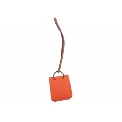 NEUF GRIGRI CHARM HERMES ACCESSOIRE DE SAC ORANGE H079065CAAA CUIR BAG NEW 402€