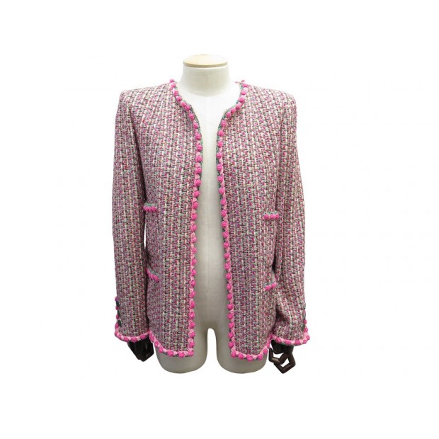 VESTE CHANEL 4 POCHES EN TWEED MULTICOLORE P19117V11040 38 M COAT JACKET 6500€