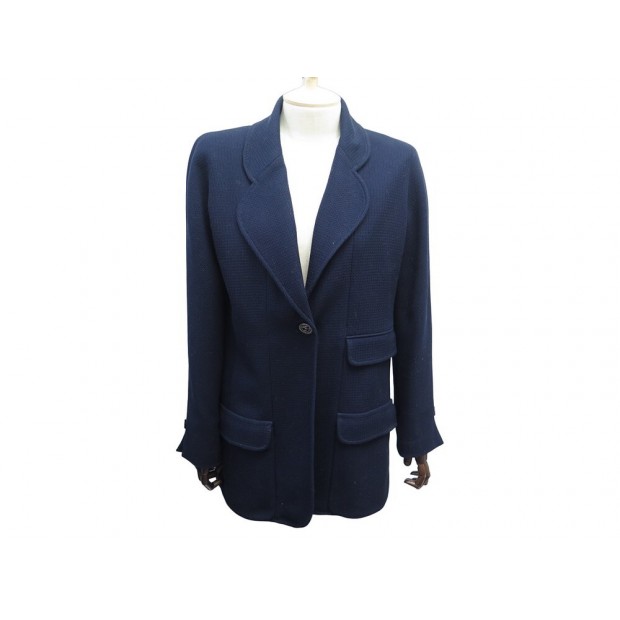 NEUF VESTE CHANEL BLAZER P47378V35226 COTON BLEU MARINE L 42 COAT JACKET 6000€