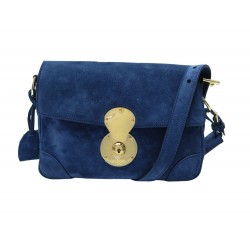 NEUF SAC A MAIN RALPH LAUREN RICKY DAIM BLEU MARINE BANDOULIERE HANDBAG 2000€