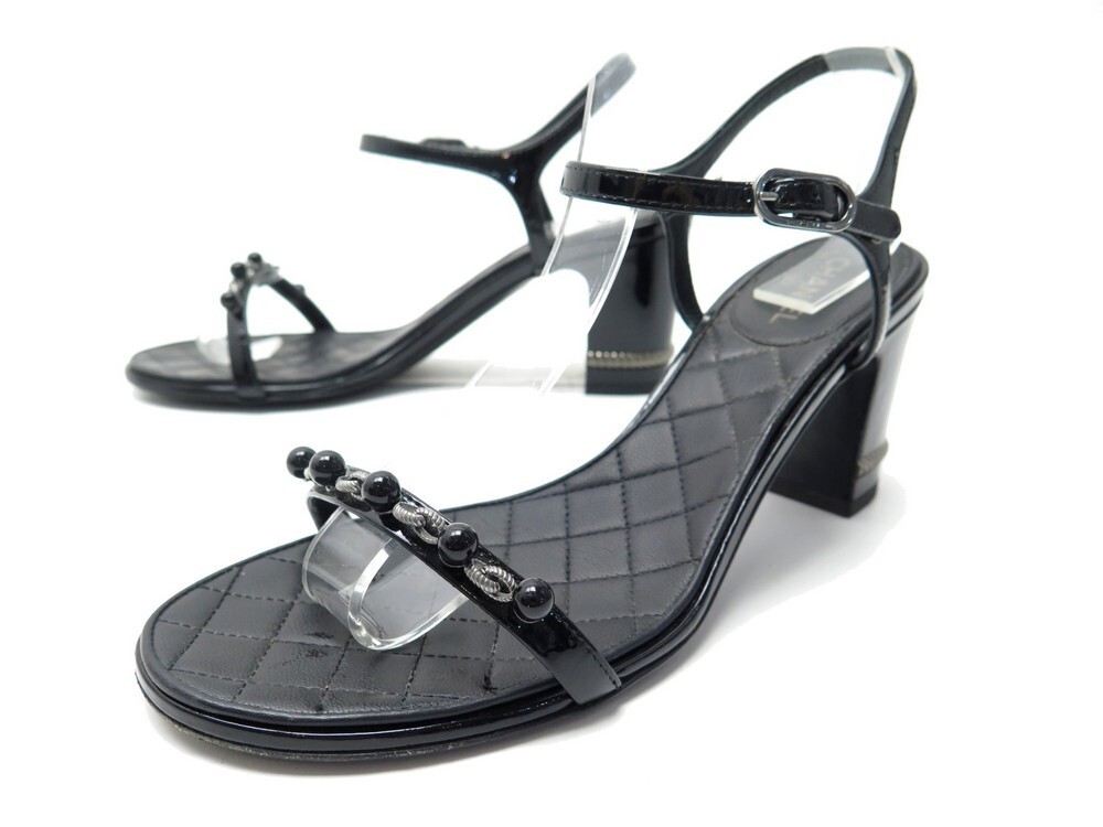 chaussures chanel sandales chaines et perles 39