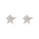 BOUCLES D'OREILLES ETOILE PAVEE EN OR BLANC 18K DIAMANTS 0.1CT GOLD EARRINGS