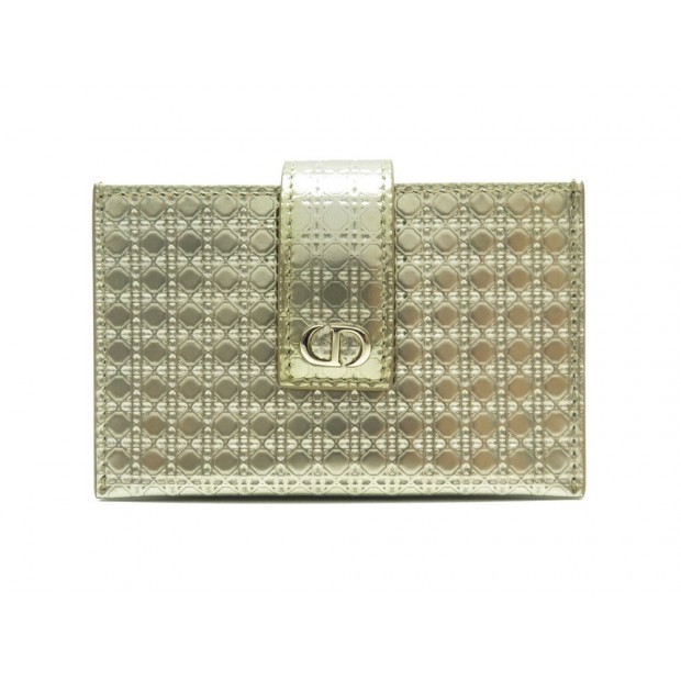 NEUF PORTEFEUILLE DIOR 30 MONTAIGNE S2058OSKC CUIR DORE PORTE CARTE WALLET 400€