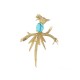 VINTAGE BROCHE OISEAU DU PARADIS EN OR JAUNE 18K ET TURQUOISE 10 GR GOLD BROOCH