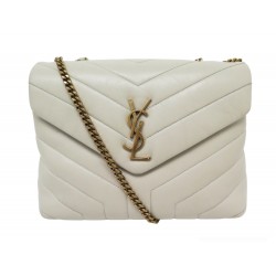 SAC A MAIN SAINT LAURENT 494699 LOULOU SMALL CUIR CREME LEATHER HAND BAG 2400€