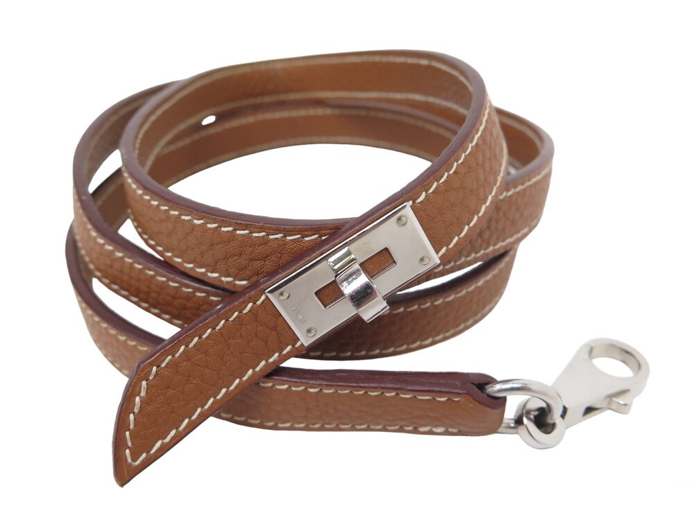 Hermès – Laisse pour chien vintage laisse pour chien hermes fermoir kelly en cuir gold