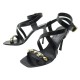 NEUF CHAUSSURES LOUIS VUITTON SANDALES UNCHAIN ANKLE 39 EN CUIR NOIR SHOES 850€