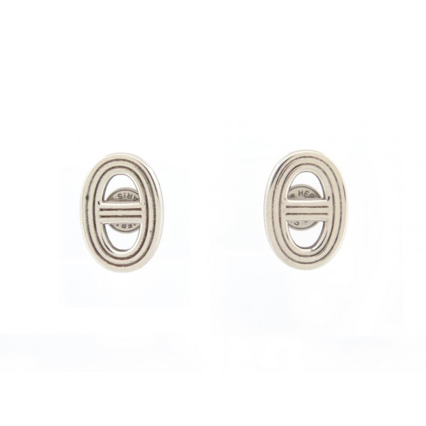 BOUCLE D'OREILLE HERMES CHAINE D'ANCRE 24 PM H114503B ARGENT 925 EARRINGS 585€