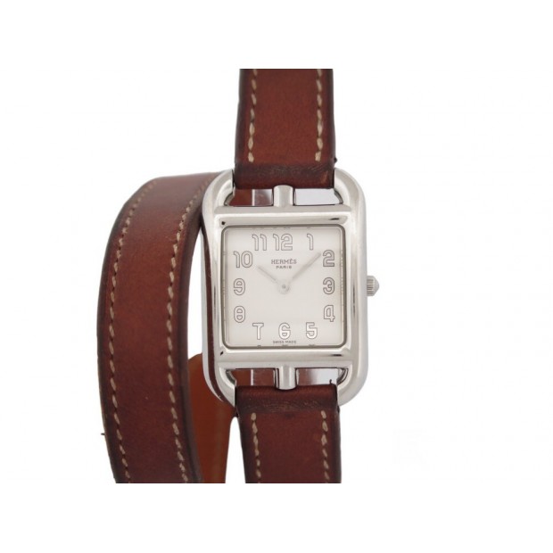 MONTRE HERMES CAPE COD PM CC1.210 31 MM QUARTZ ACIER CUIR STEEL WATCH 2600€