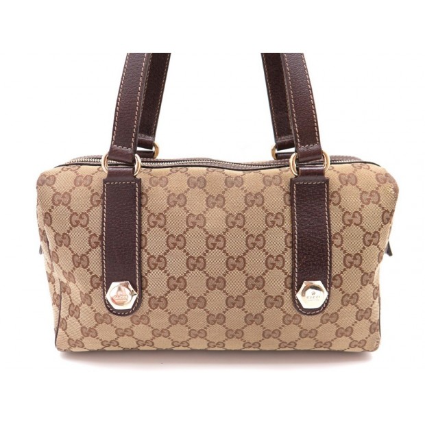 SAC A MAIN GUCCI BOSTON 152457 EN TOILE MONOGRAMMEE BEIGE PURSE DUSTBAG 845€